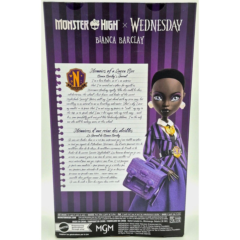 Monster High x Wednesday Bianca Barclay Doll JDR71 New - Picture 4 of 9